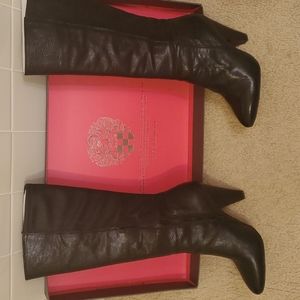 Vince Camuto Black Leather Tall Shaft Boot